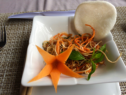 A banana flower salad